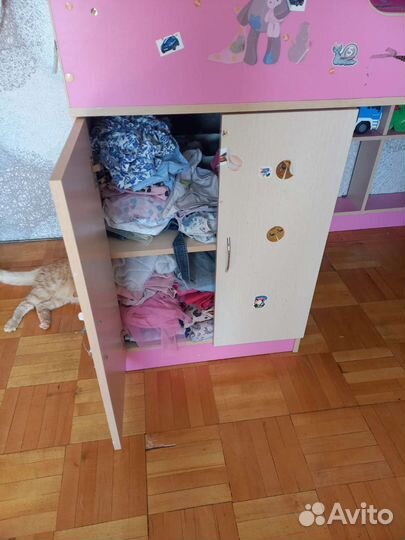 Детская кровать чердак бу со шкафом