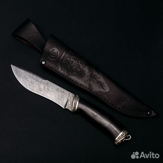 Нож Беркут - дамасская сталь, граб