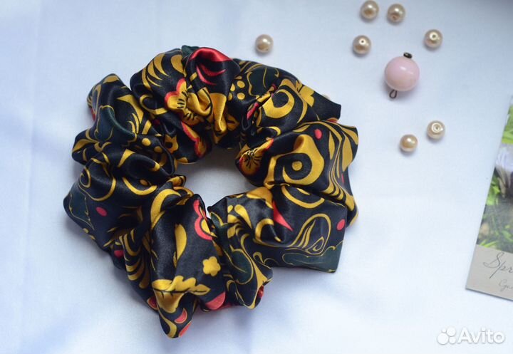 Хохлома резинка для волос премиум