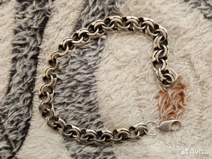 Серебряный браслет мужской 925