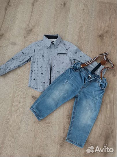 Рубашка+джинсы 92 размер