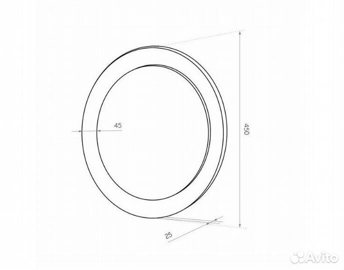 Зеркало круглое 45 см
