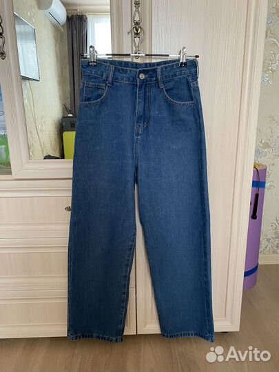Джинсы широкие синие