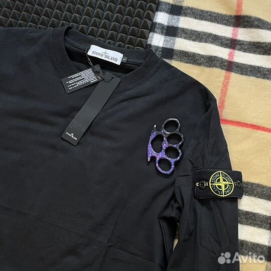 Stone island свитшот черный + легит патч