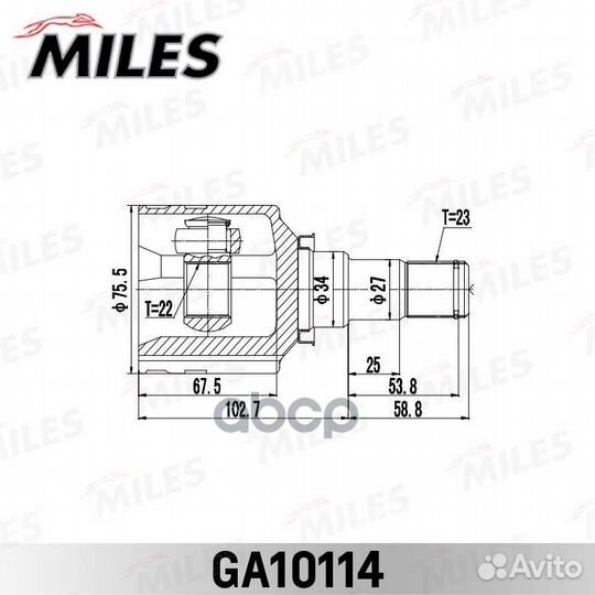 ШРУС toyota platz/vitz/funcargo/IST 2NZ/2SZ вну