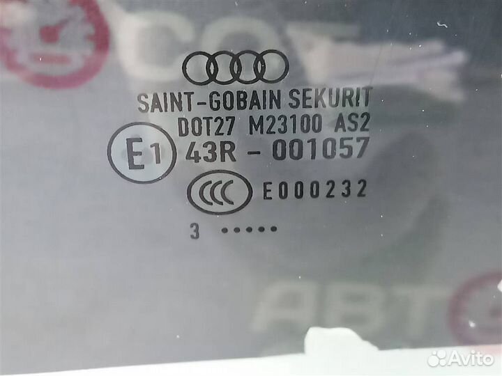 Стекло задней левой двери Audi A4 (B6) 2001-2005