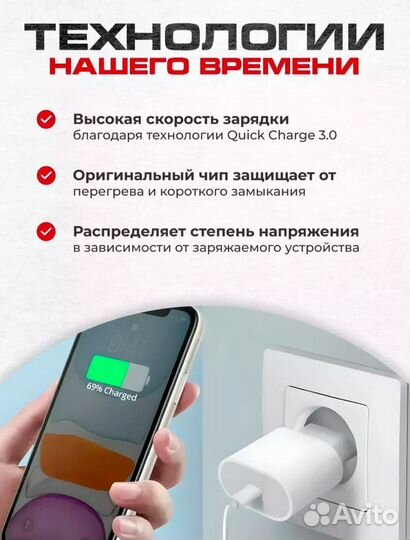 Зарядка на iPhone 25w с кабелем type c