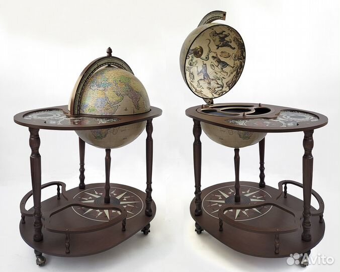 Глобус бар (глобус-бар ) с современной картой мира