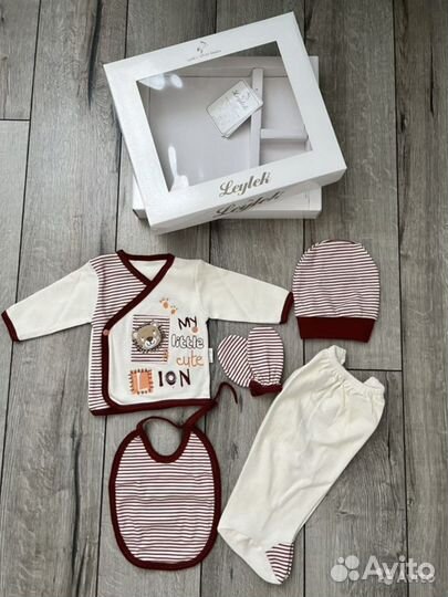 Штанишки боди leylek подарочный набор 0-2 мес