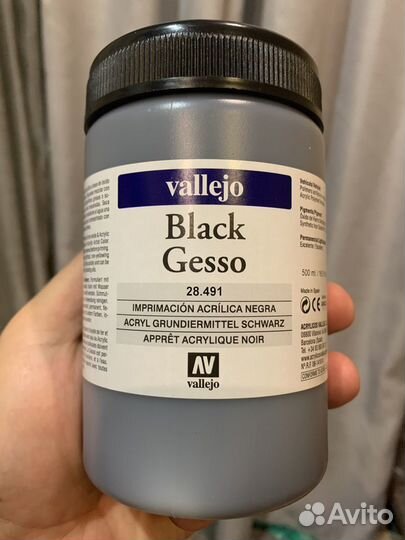 Грунт художественный Vallejo Black Gesso