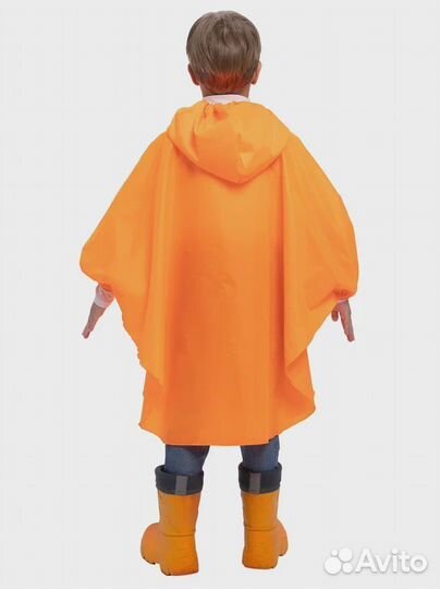 Плащ дождевик подростковый оранжевый (р.152-158)