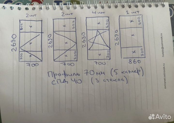 Оконный блок с дверью