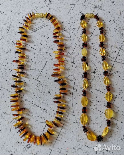 Янтарные натуральные бусы