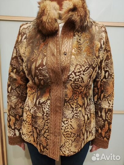 Куртка кожаная, дизайнерская работа, женская 46