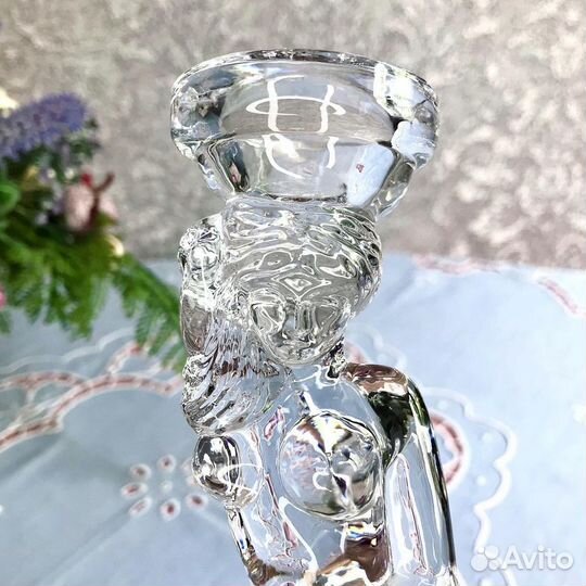 Подсвечник стекло. Бюст Нефертити оникс, винтаж