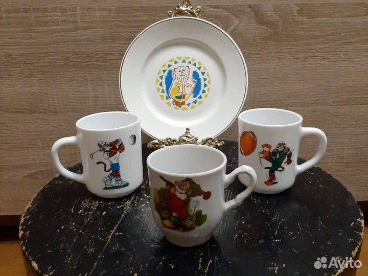 Детская посуда СССР тарелка чашки