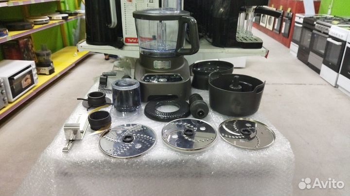 Кухонный комбайн Moulinex FP827E10, 1000 Вт, серый