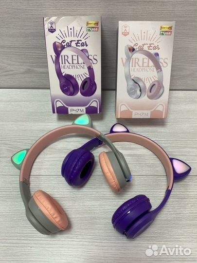 Беспроводные наушники с кошачьими ушками