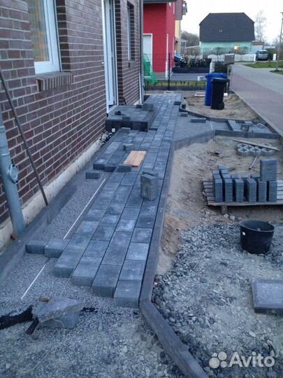 Брусчатка укладка/тротуарная плитка монтаж