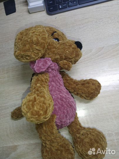 Собака из плюшевой пряжи