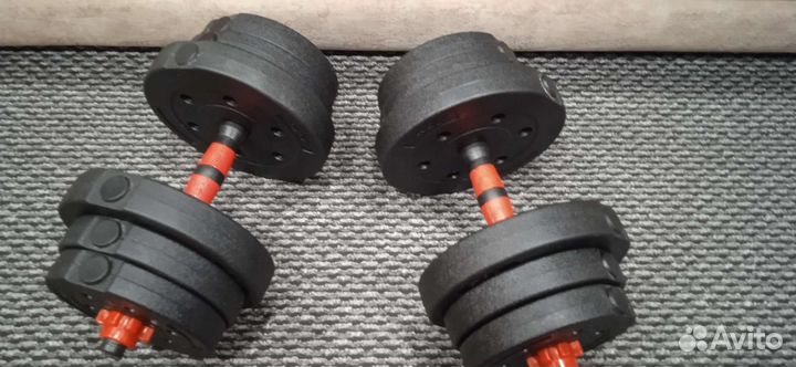 Новые разборные гантели,общий вес22кг