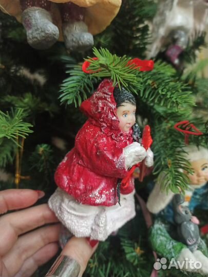 Ватные елочные игрушки новые девочка