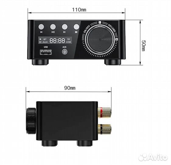 Усилитель с Блютуз, USB, mp3 плеером