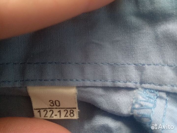 Рубашка голубая на мальчика, 122-128