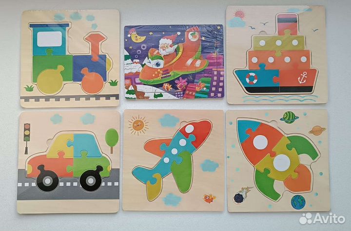 Пазлы вкладыши деревянные новые развивающие