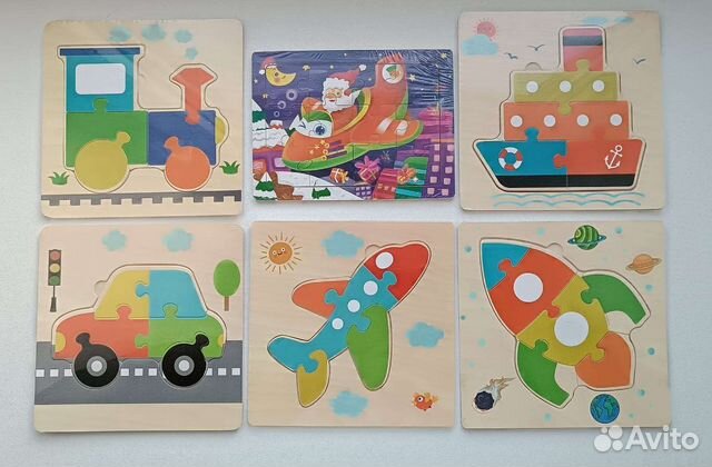 Пазлы вкладыши деревянные новые развивающие