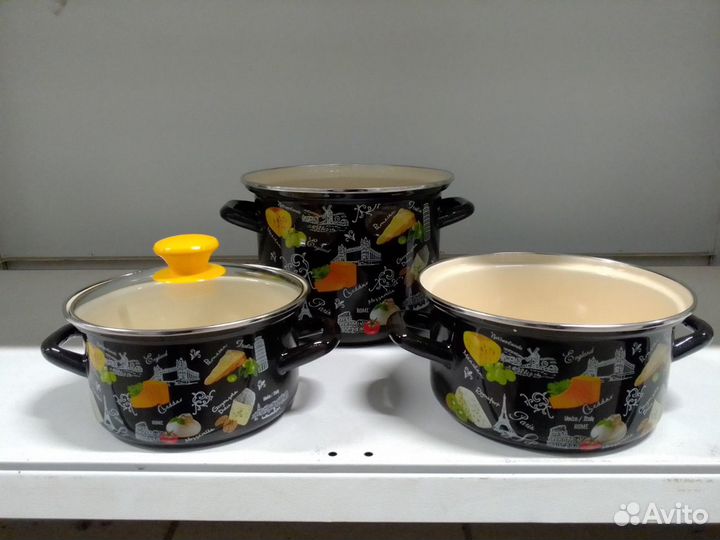 Набор кастрюль Сыр-5-1-Экстра, 1,5/2,3/5л, новый