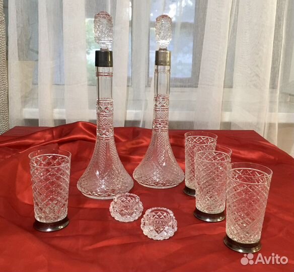 Хрусталь с мельхиором. Графин