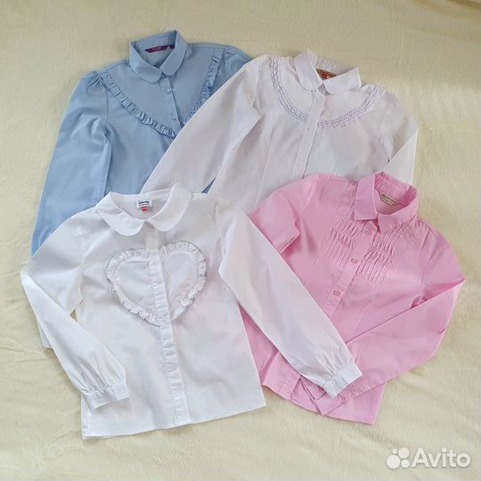 Школьные блузки 140 4шт