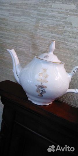 Чайник.Кофейная пара.(Розовый фарфор).Чехия