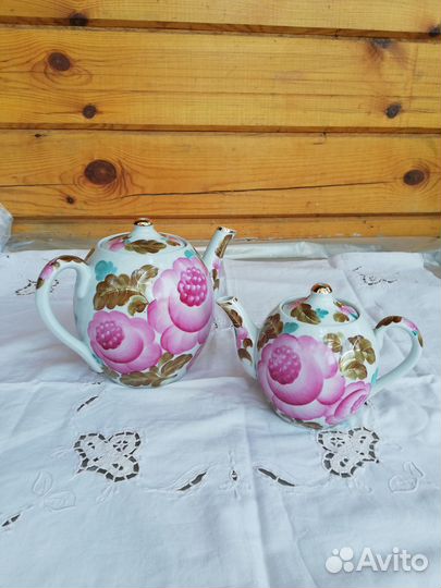 Два чайника Кузяевский фарфоровый завод СССР