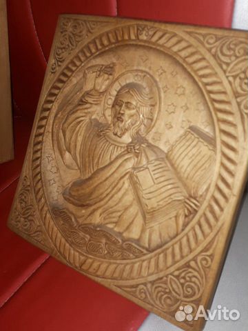 Картина Святой Никола чудотворец, резьба по дереву
