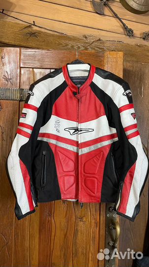 Мотокуртка кожаная мужская 50-52