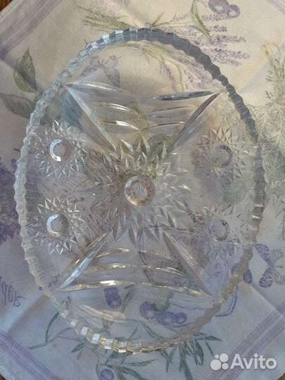 Ваза блюдо для фруктов, Рог хрусталь