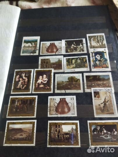Большая коллекция иностранных и советских марок
