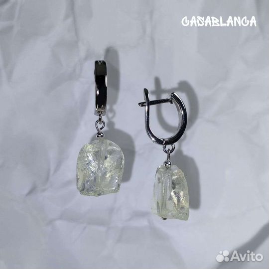 Серьги. Тонированный кварц