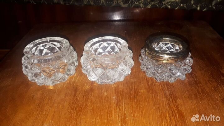 Солонка хрусталь серебро