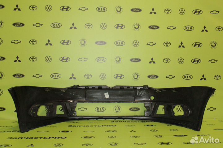 Бампер черный передний VW Polo 2010 - 2015 год