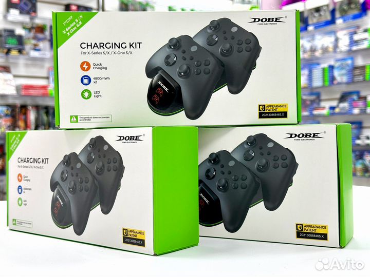 Зарядная станция dobe +2АКБ (Xbox) NEW