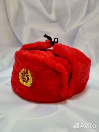 Шапка ушанка красная