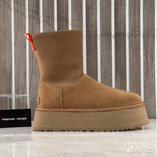 Ugg Dipper Chestnut Угги На Платформе с Резинкой