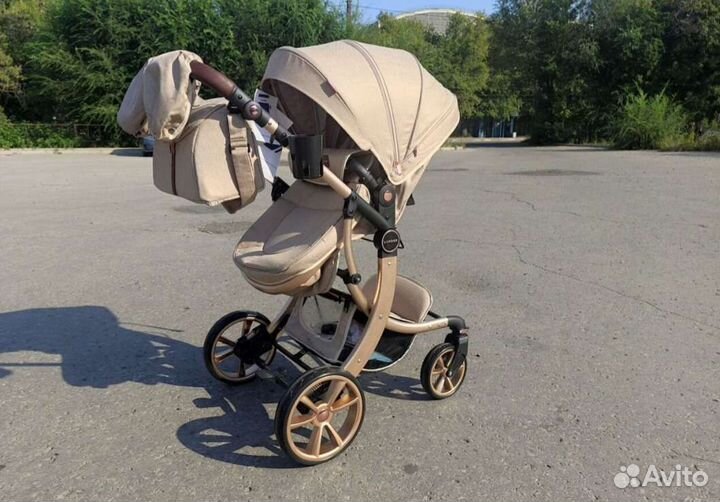 Коляска 2в1 трансформер Новая (Бежевая )
