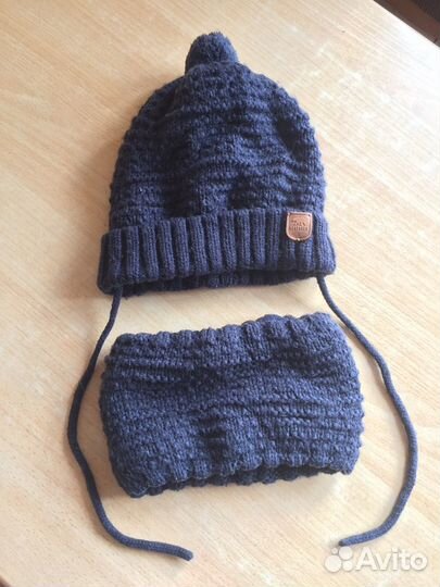 Тёплый комплект шапка и снуд 9-12мес Reserved