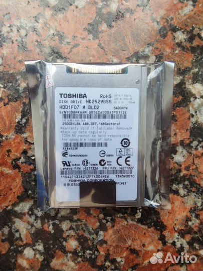Toshiba MK2529GSG HDD1F07 250 GB 5400RPM 1.8