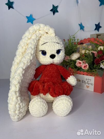 Зайка вязаный игрушка