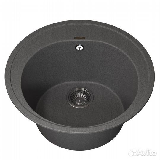 Кухонная мойка кварцевая круглая, серая